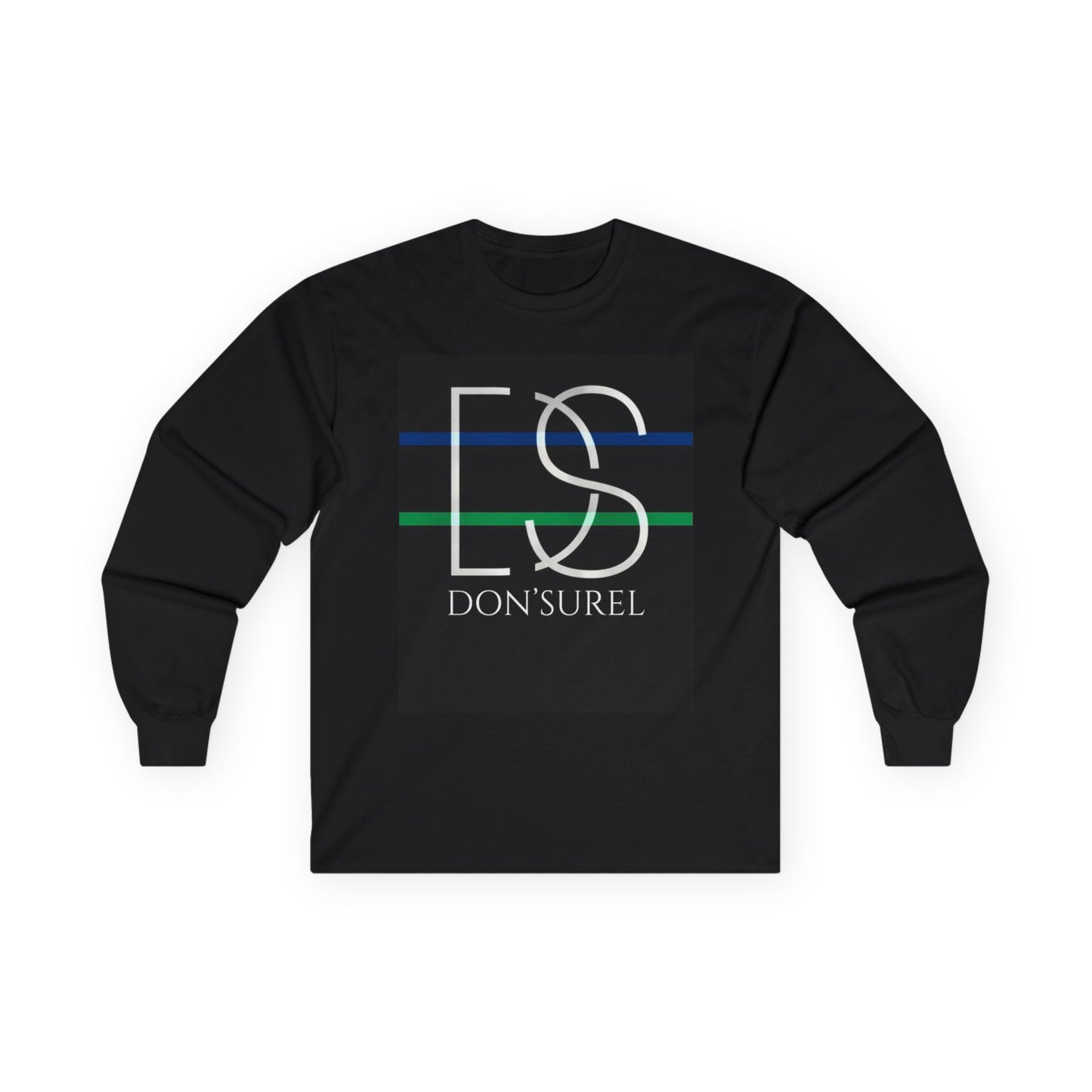 Don'Surel Long Sleeve Tee — Retro Striped Logo Cotton Shirt
